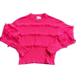 Brodie Cashmere Faye Fringe Cashmere Crew Sweater Small
